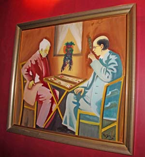 Am Rande bemerkt: Dieses Original-Gemälde hängt im RamRob. Es stammt vom Vater von Ramon Loizou, der kein Maler ist, sondern: Gastronom.