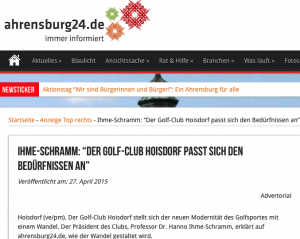 ahrensburg24: Werbung getarnt als "Advertorial" (Bild: HDZ)