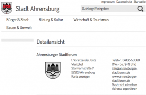 aus: Homepage Stadt Ahrensburg